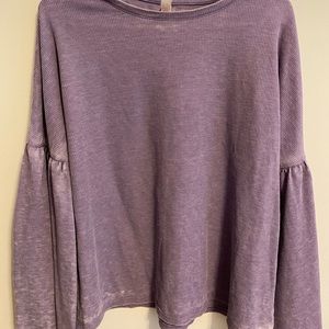 Purple Long Bell Sleeve Blouse